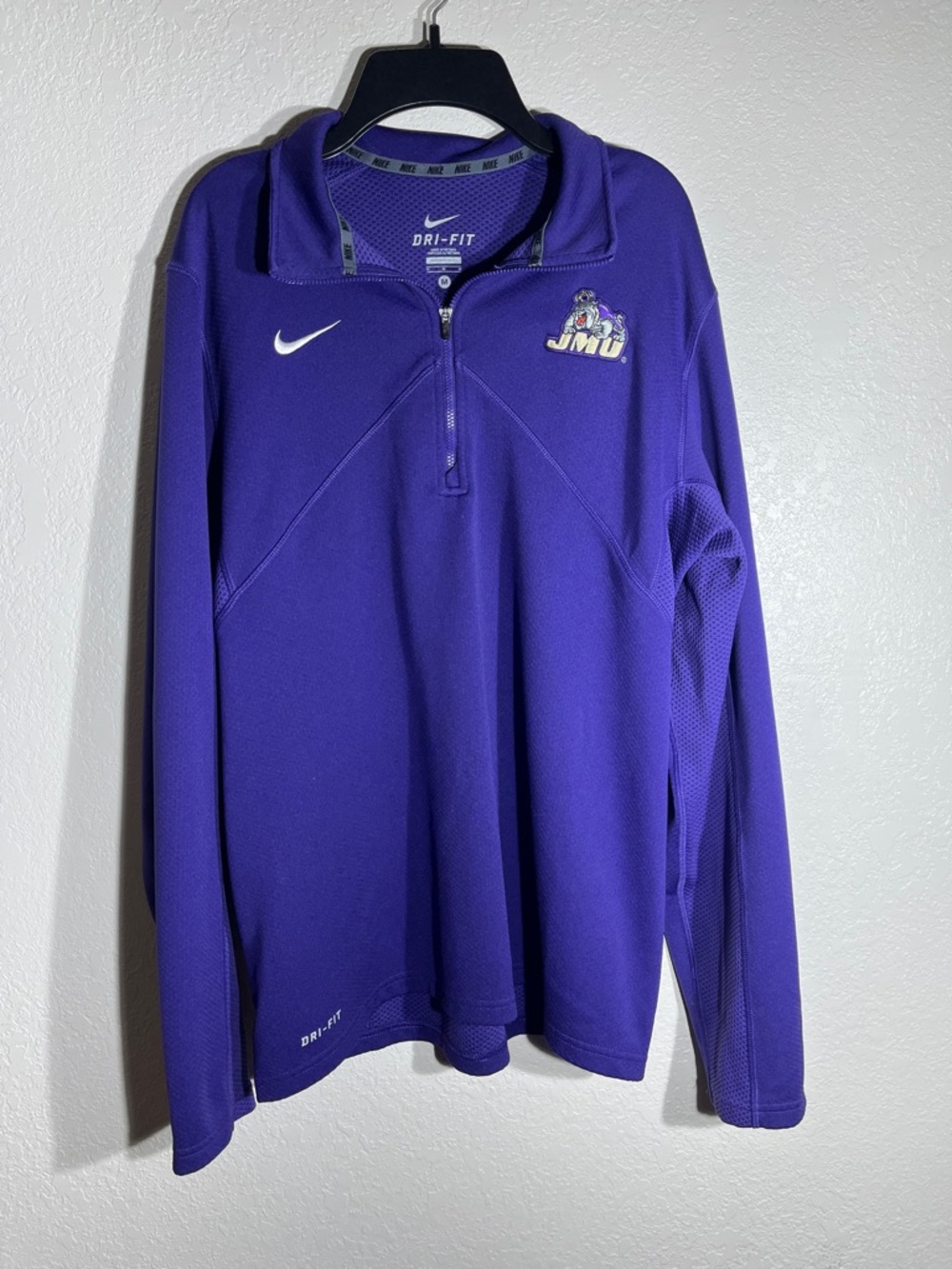 JMU Nike Purple Dri-FIT Performance Top with White Branding